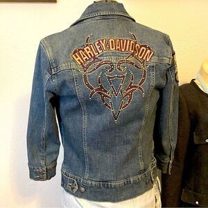 Harley Davidson denim jacket with Las Vegas patch size S